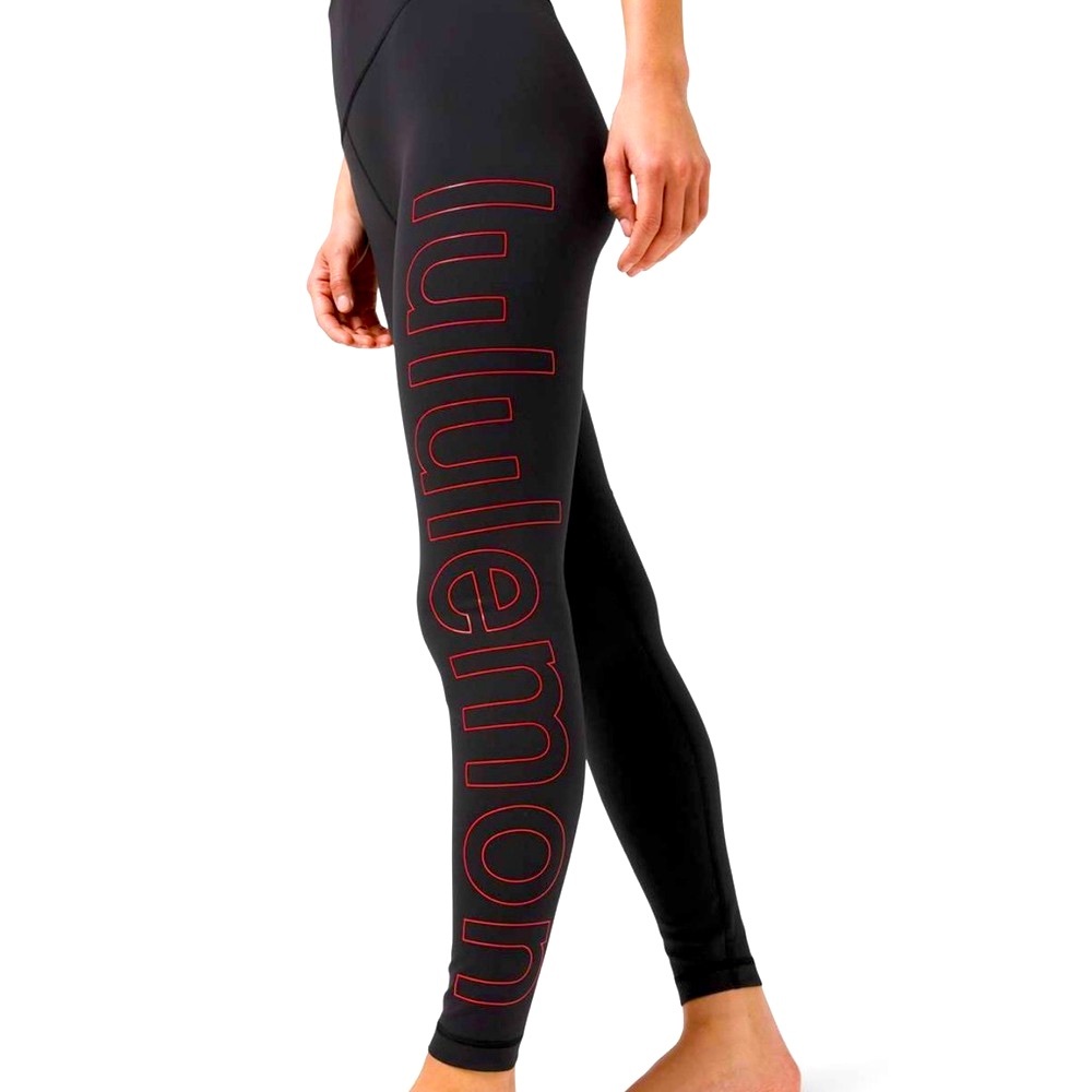 Wunder Under High Rise Lunar New Year Tights 28” Graphic Black Red Lettering NEW